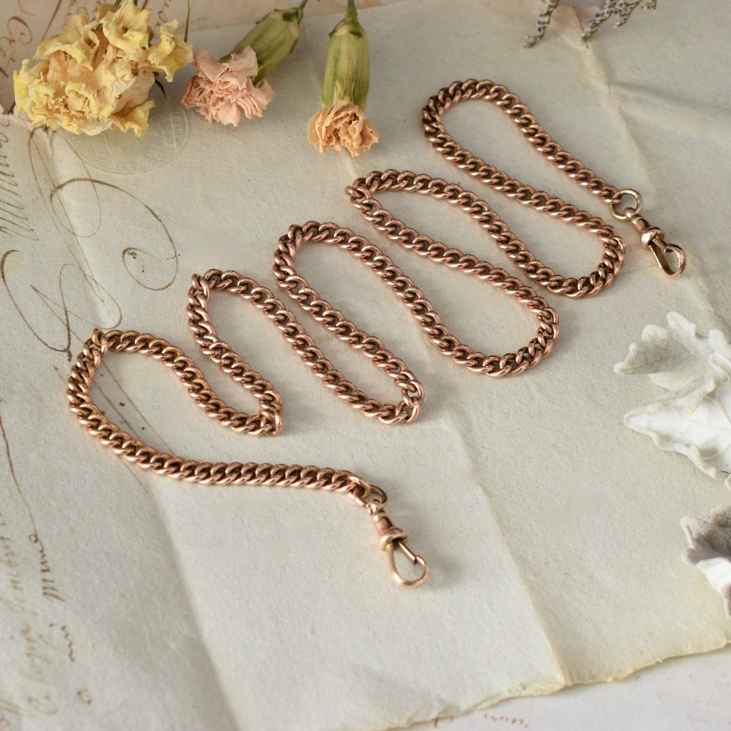 Antique 9ct Rose Gold Curblink Chain 67cm Circa 1900
