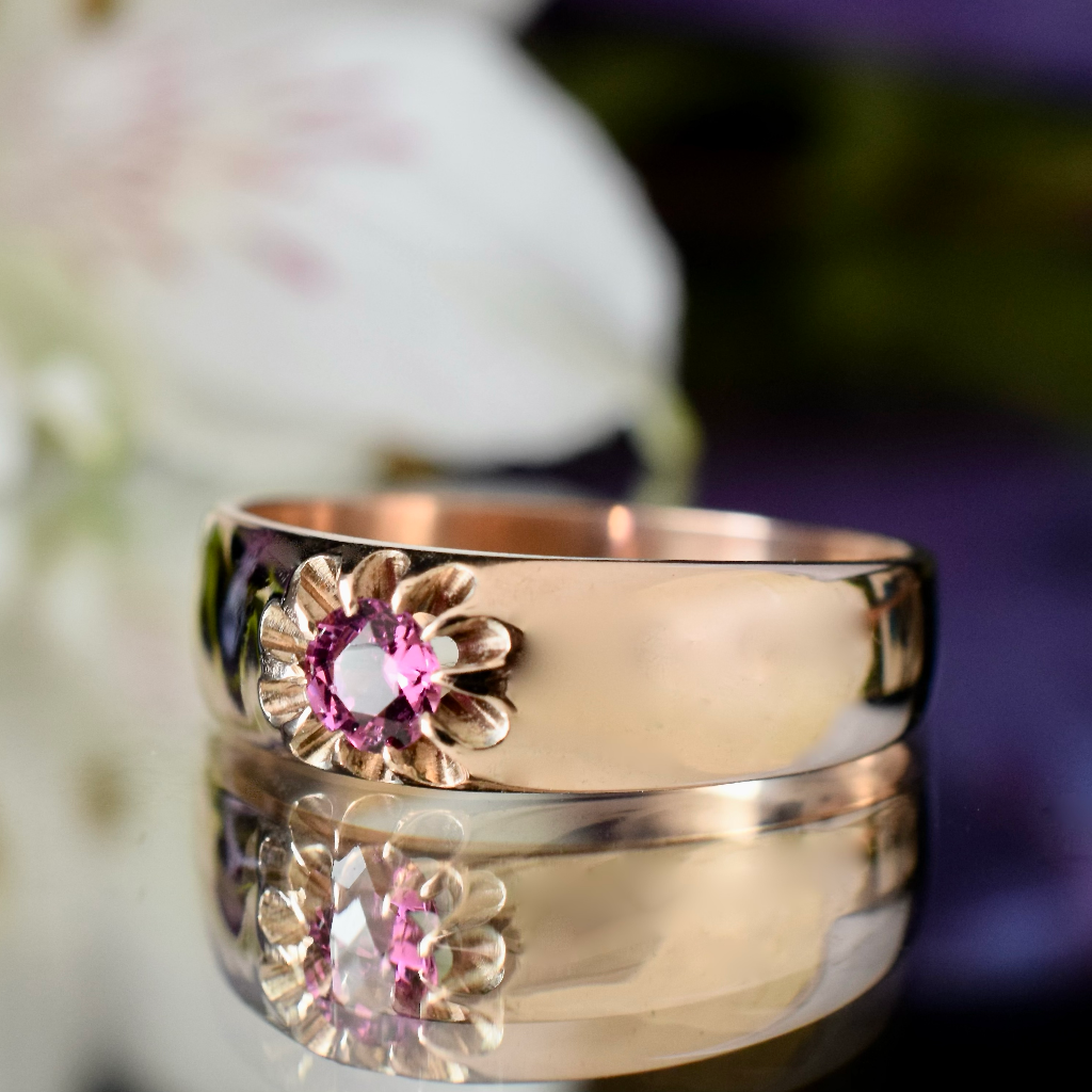Vintage 9ct Rose Gold And Garnet Ring
