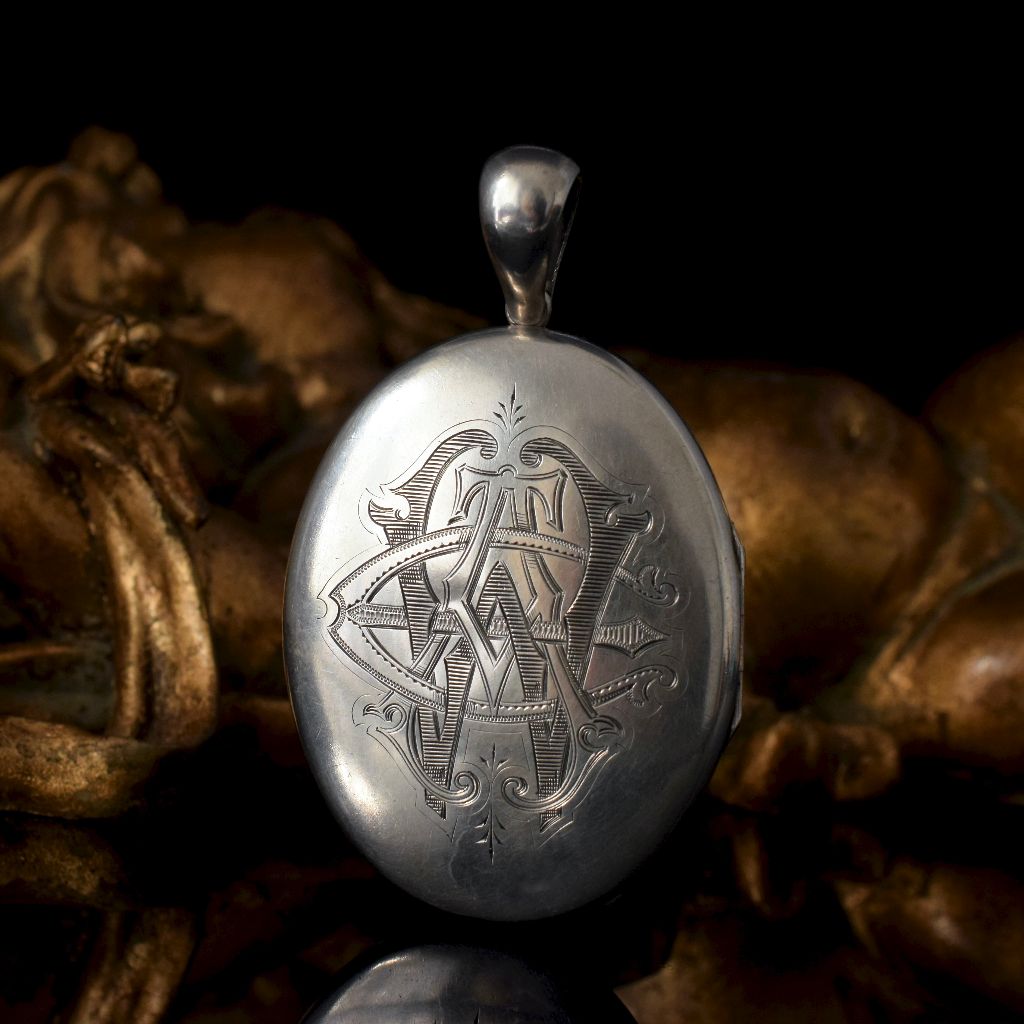 Antique Victorian Sterling Silver Large Locket