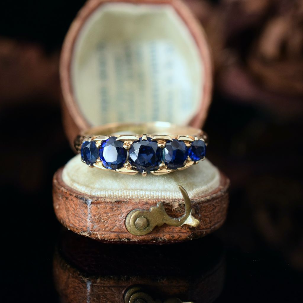 Antique Australian 18ct Yellow Gold Natural Sapphire Ring Circa 1905 (Independent Valuation Included In Purchase For $4050.00)