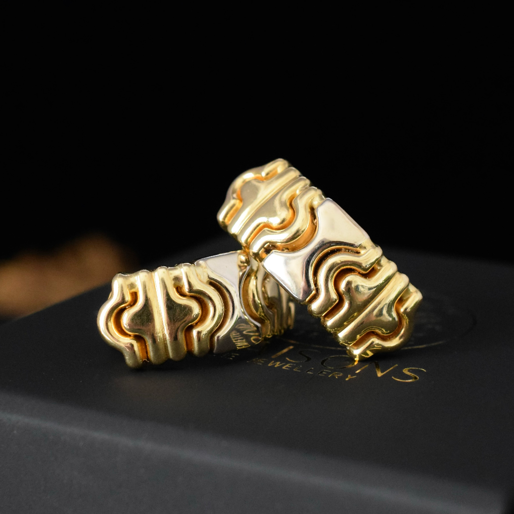 Superb Italian Modern 18ct Yellow Gold Earrings