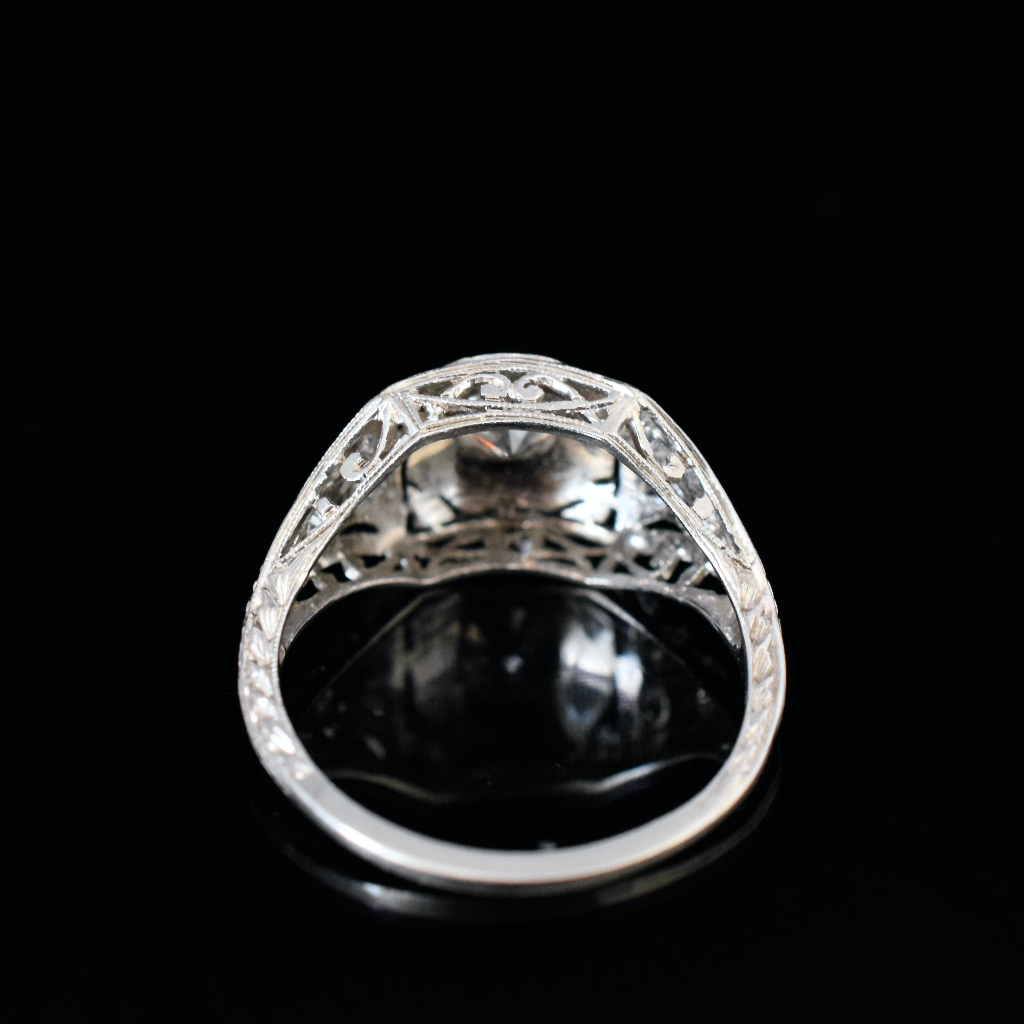 Antique Art Deco Platinum Solitaire Diamond Engagement Ring Circa 1925 (Independent Valuation Included In Purchase For - $8,000)