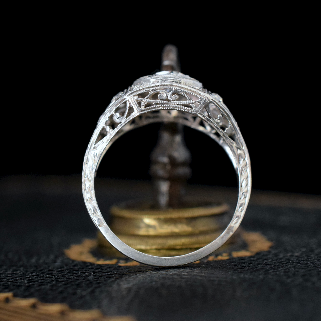 Antique Art Deco Platinum Solitaire Diamond Engagement Ring Circa 1925 (Independent Valuation Included In Purchase For - $8,000)
