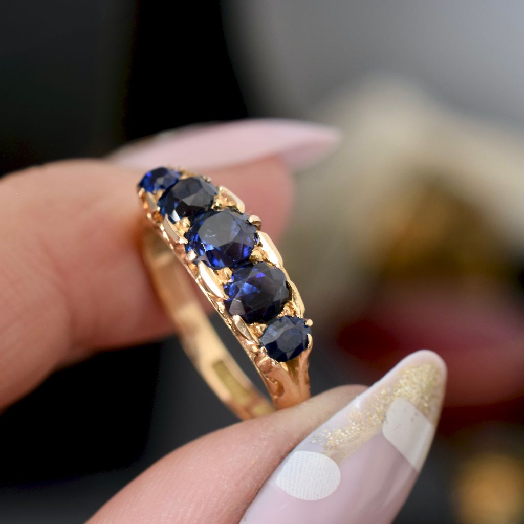 Antique Australian 18ct Yellow Gold Natural Sapphire Ring Circa 1905 (Independent Valuation Included In Purchase For $4050.00)