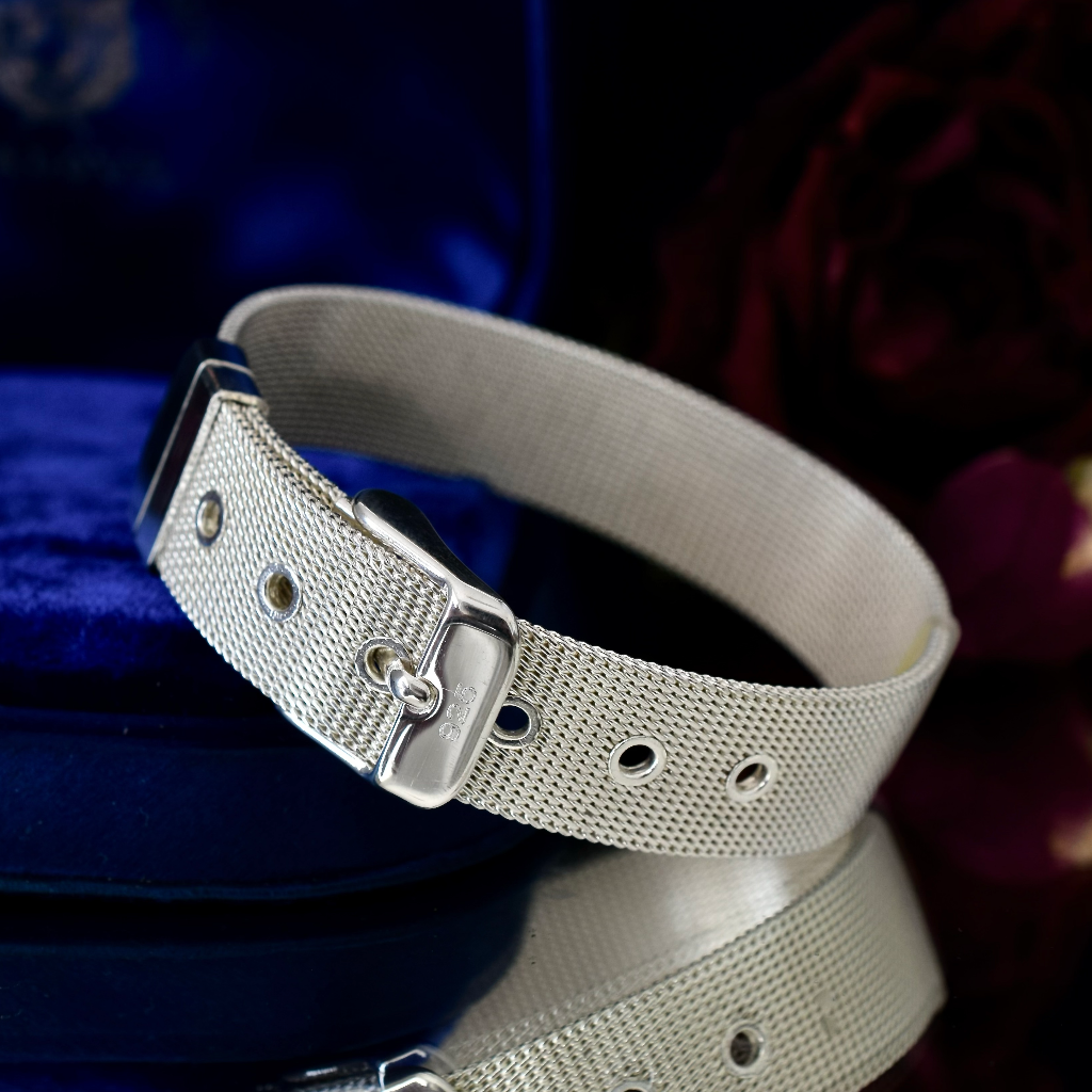 Modern Sterling Silver Buckle Bracelet