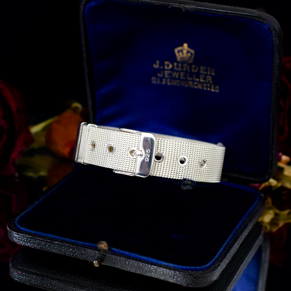 Modern Sterling Silver Buckle Bracelet