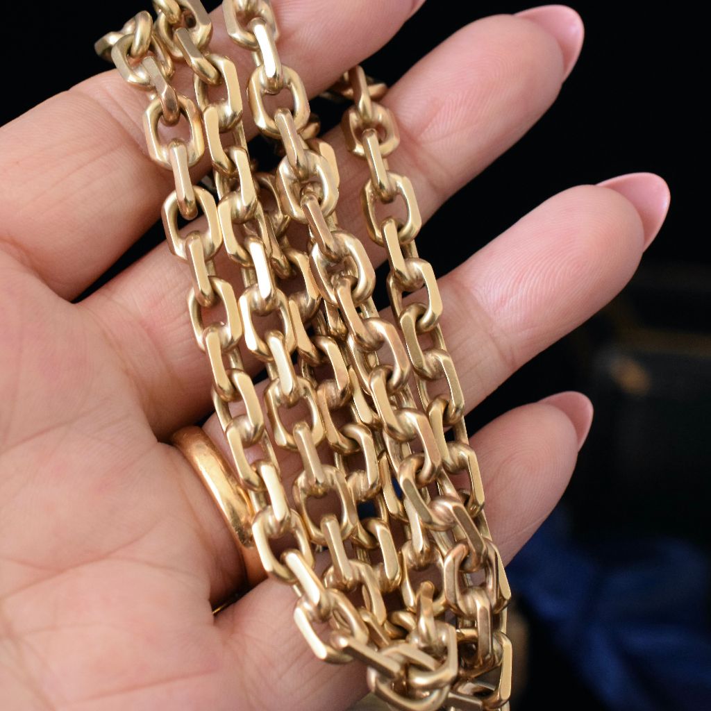 Modern 9ct Yellow Gold Oval Link (Anchor) Chain Necklace 69.4 Grams (Independent Valuation included with $14,000)