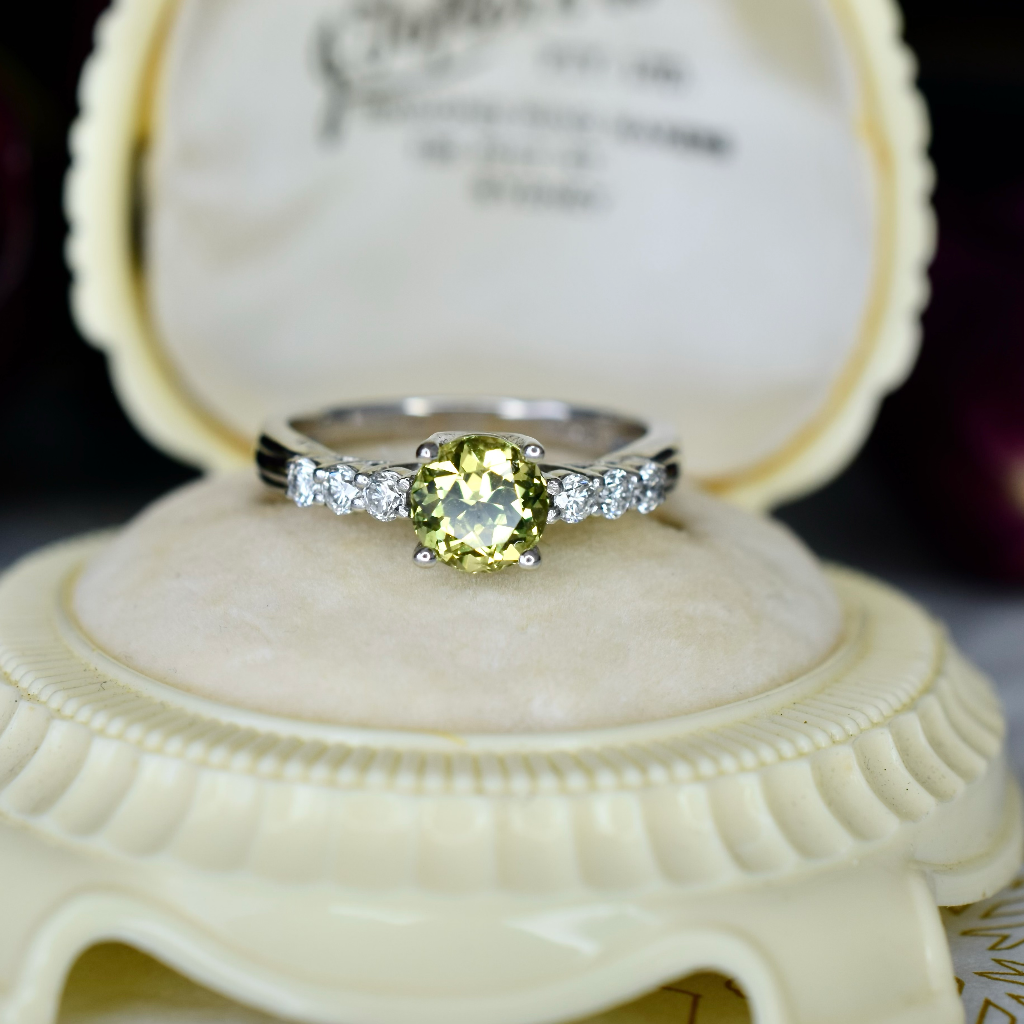 Modern 18ct White Gold Parti Sapphire And Diamond Ring Independent Retail Replacement Valuation Included For $4,100 AUD