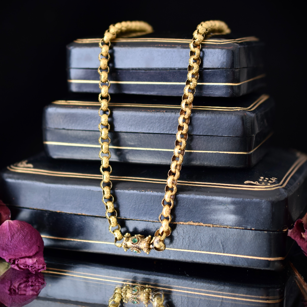 Antique Georgian 20ct Gold Chain With Barrel Clasp Circa 1790
