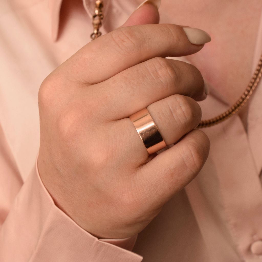 Antique Australian 9ct Rose Gold Cigar Band By D. Mackay Circa 1900