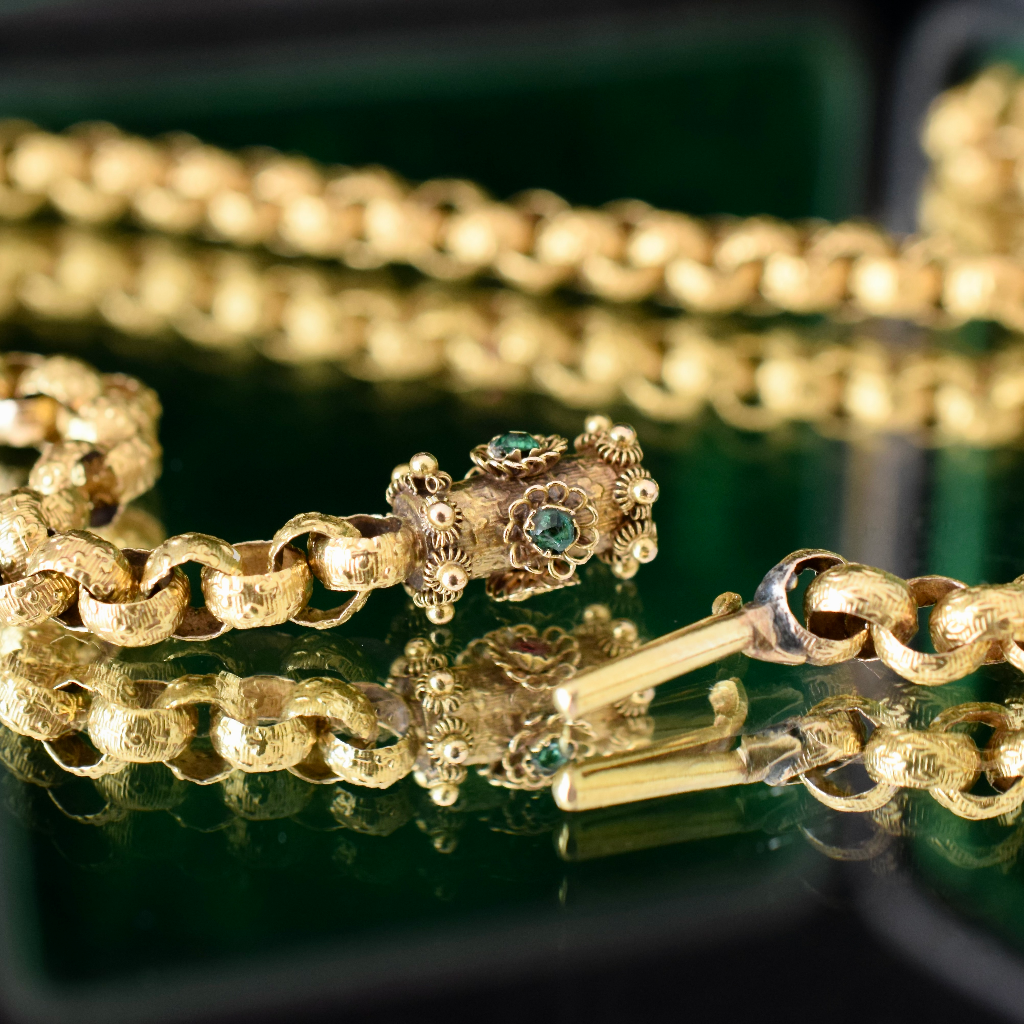 Antique Georgian 20ct Gold Chain With Barrel Clasp Circa 1790