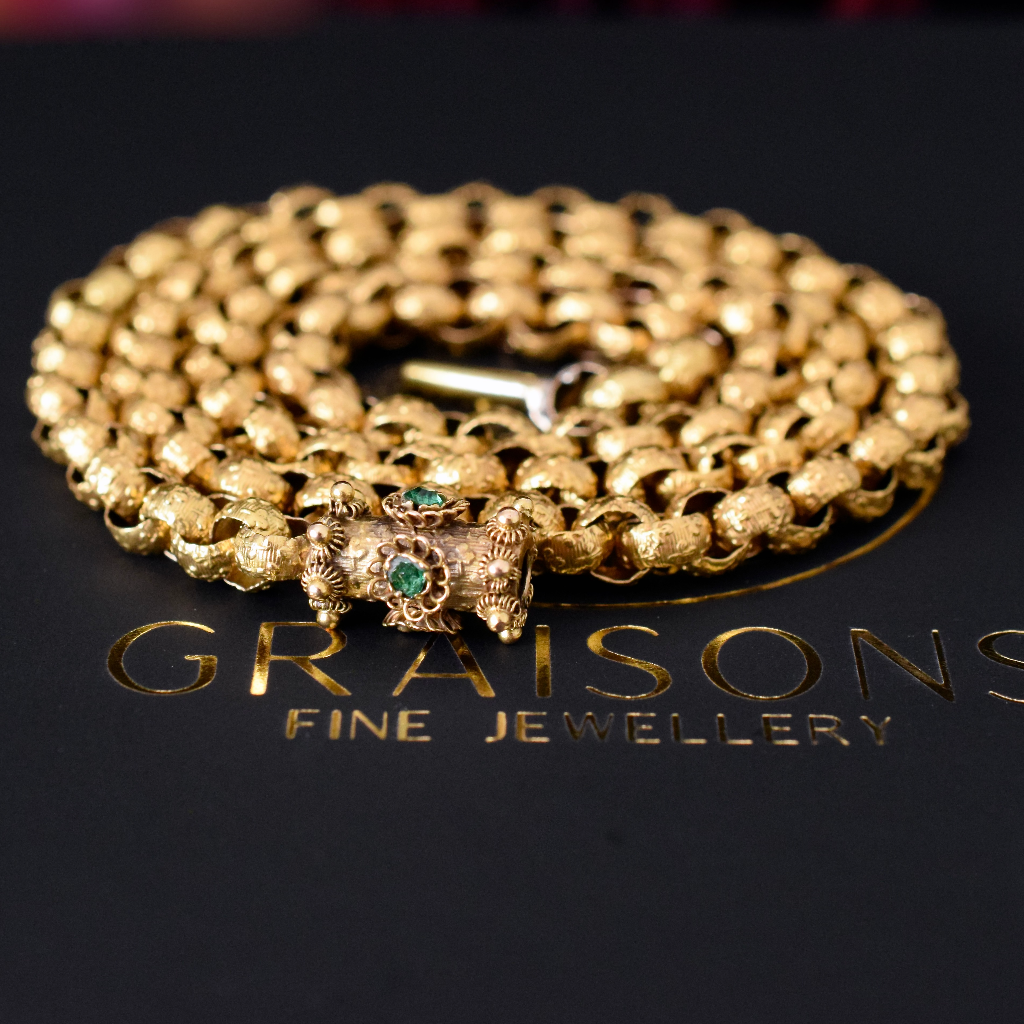 Antique Georgian 20ct Gold Chain With Barrel Clasp Circa 1790