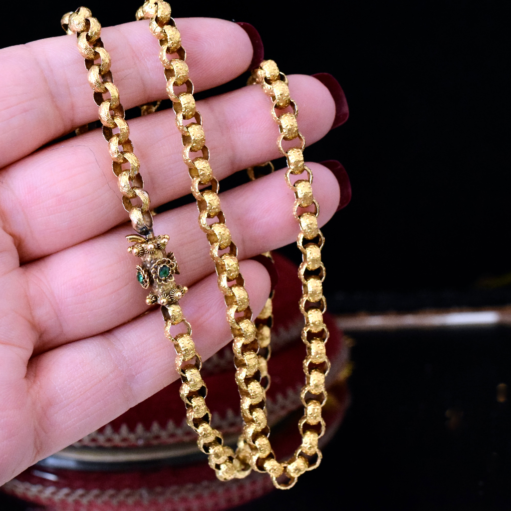 Antique Georgian 20ct Gold Chain With Barrel Clasp Circa 1790