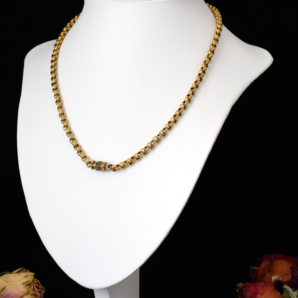 Antique Georgian 20ct Gold Chain With Barrel Clasp Circa 1790