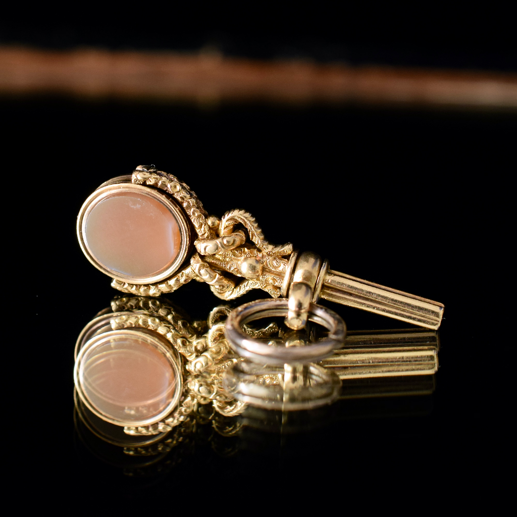 Late Georgian/Early Victorian 15ct Gold Fancy Swivel Fob Watch Key Pendant Circa 1840