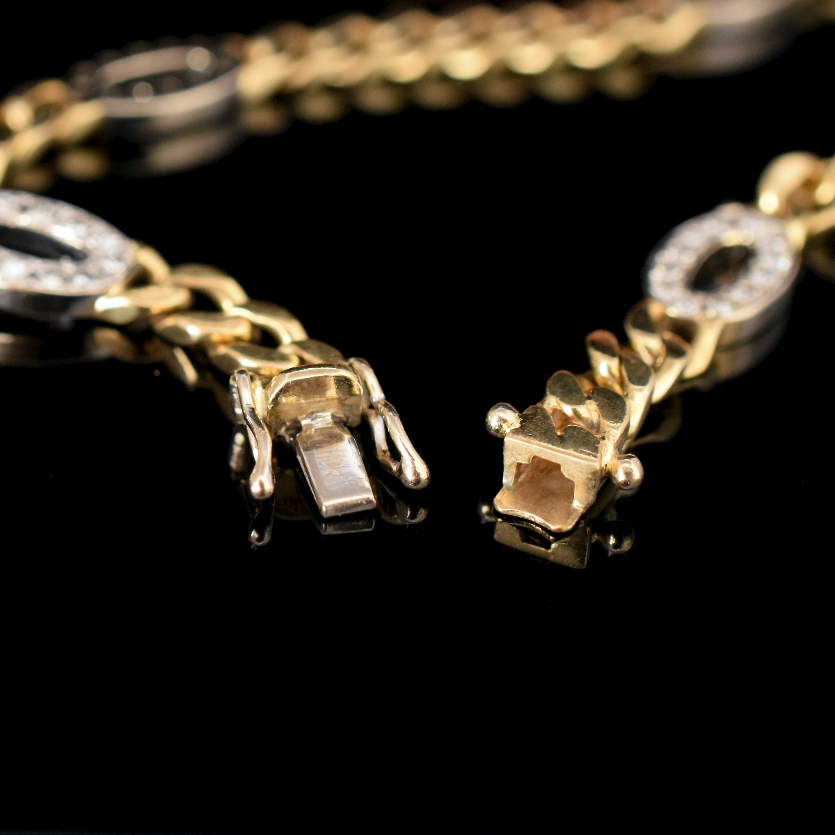 Modern 18ct Yellow Gold Curb-Link Diamond Panel Bracelet 0.60ct
