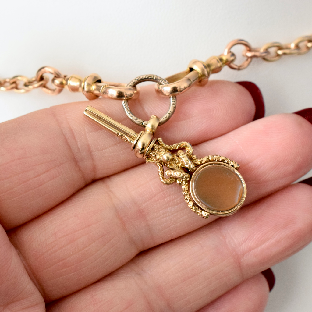 Late Georgian/Early Victorian 15ct Gold Fancy Swivel Fob Watch Key Pendant Circa 1840