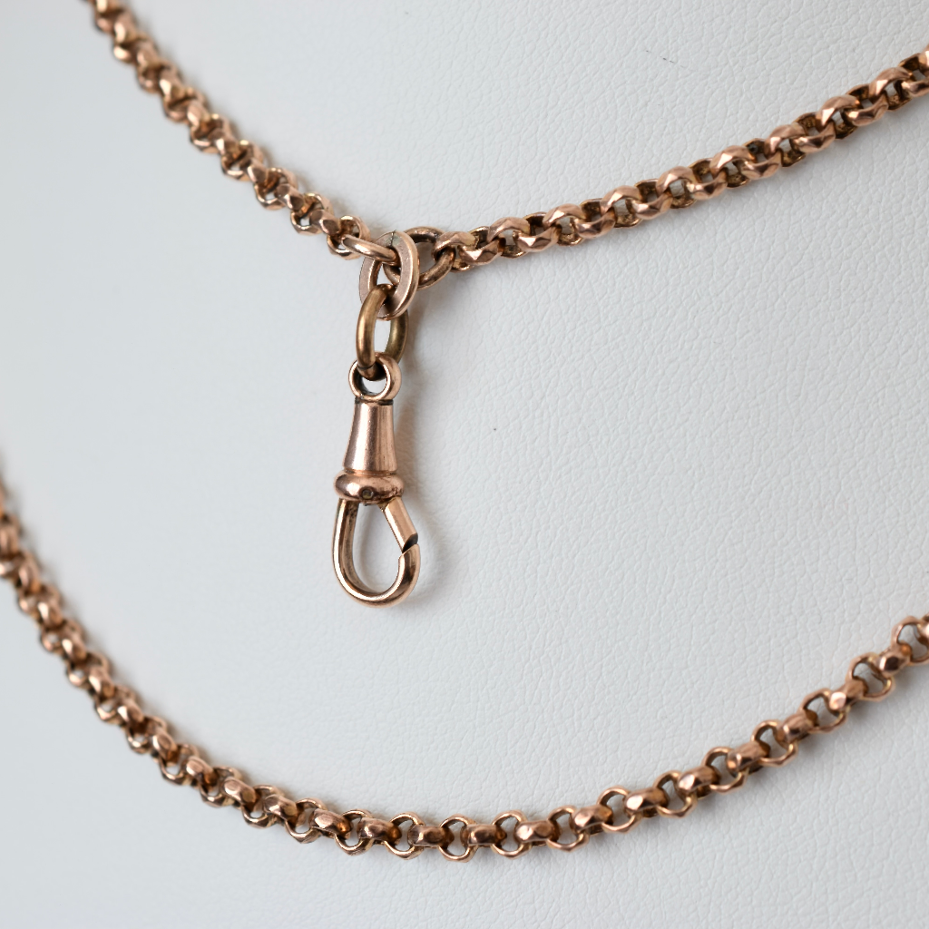 Antique 18ct Rolled Gold Long Guard Chain By Friedrich Speidel Pforzheim Circa 1890
