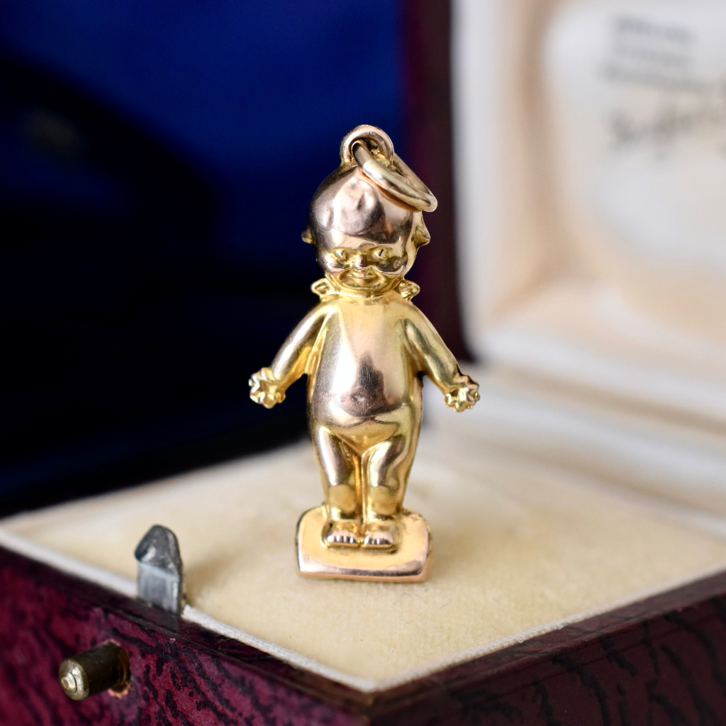 Antique Australian Edwardian 9ct Rose Gold ‘Kewpie’ Charm Pendant Circa 1910
