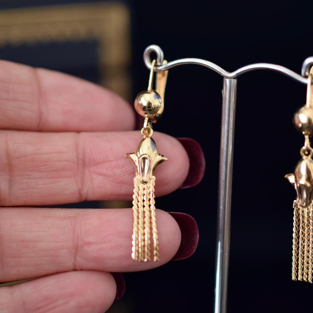 Modern Italian 18ct Yellow Gold ‘Tassell’ Earrings