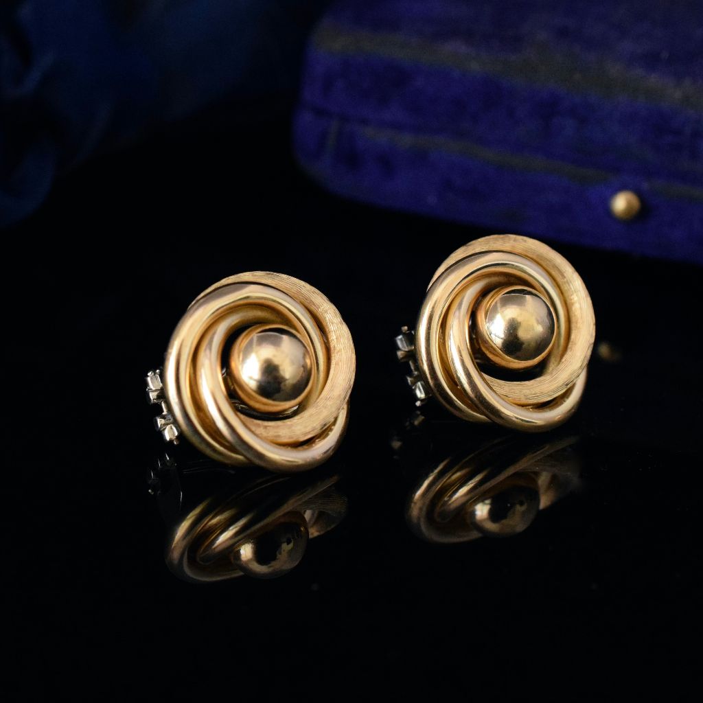 Modern 18ct Yellow Gold Post and Omega Back Earrings 11.67 Grams