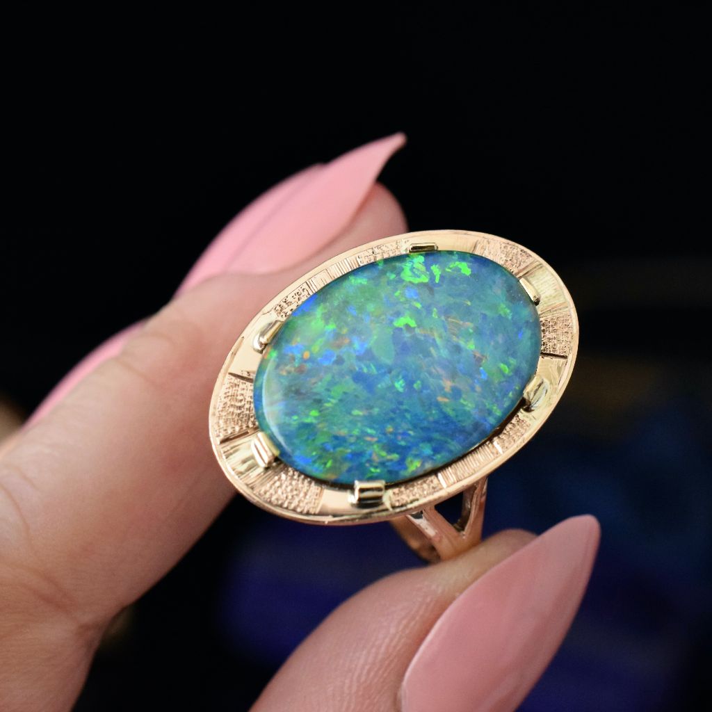 Stunning 9ct Rose Gold Opal Triplet Ring