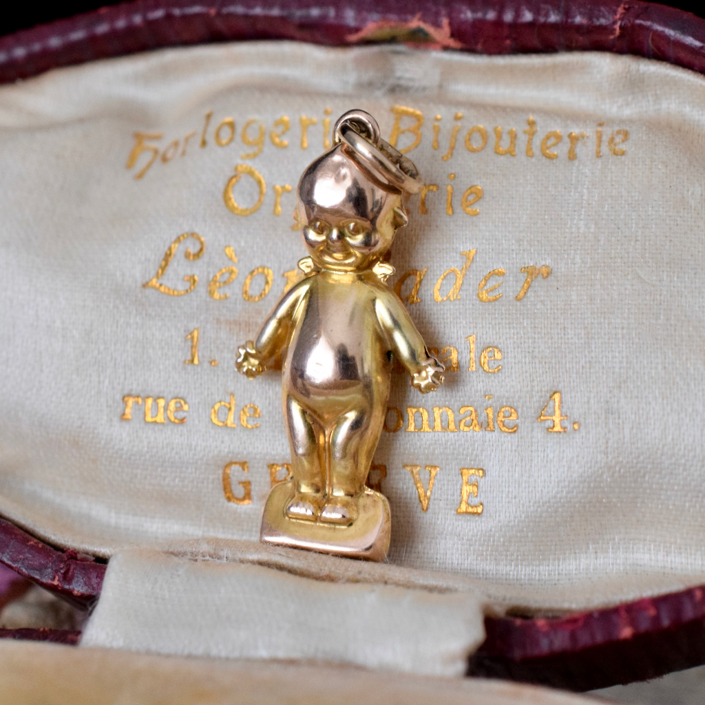 Antique Australian Edwardian 9ct Rose Gold ‘Kewpie’ Charm Pendant Circa 1910