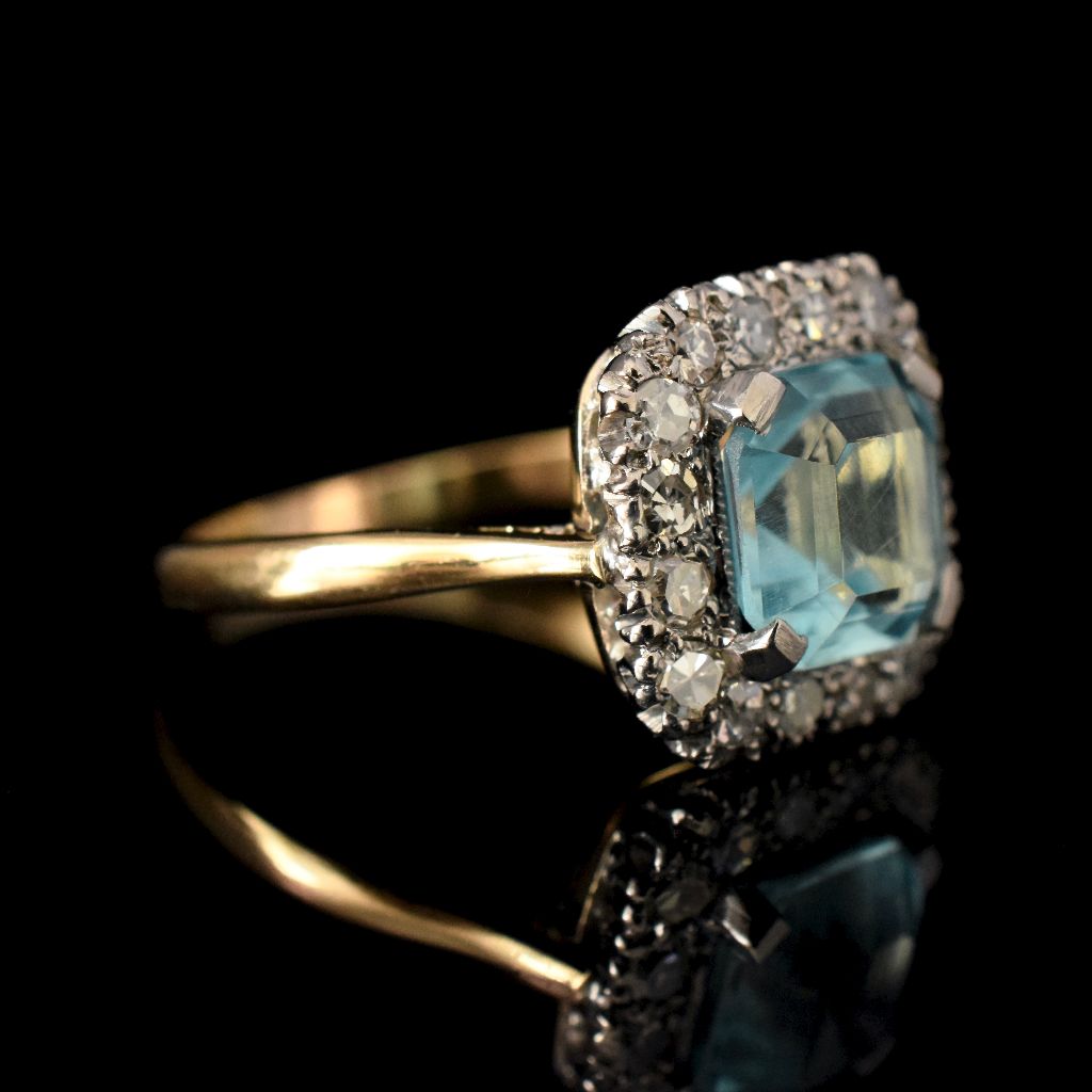Vintage/ Antique 18ct Platinum Diamond And ‘Paste’ Ring