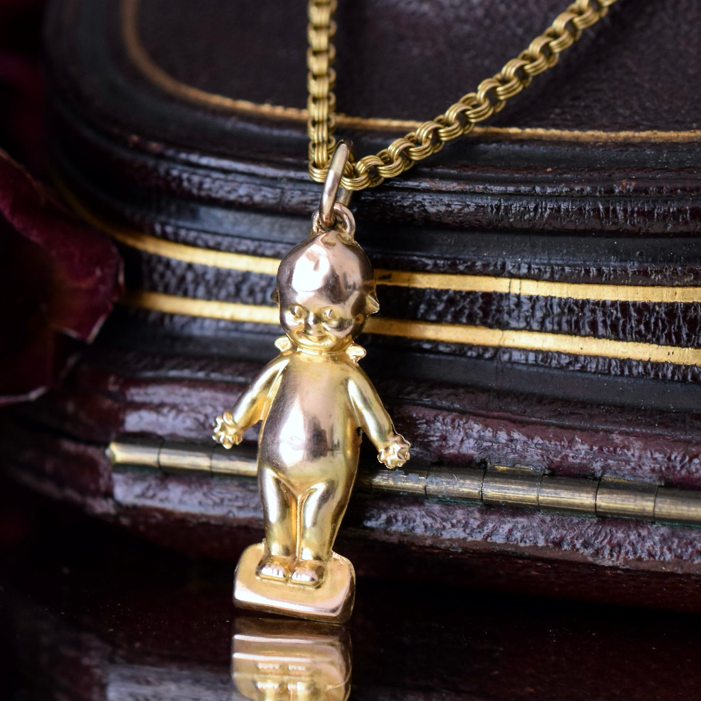 Antique Australian Edwardian 9ct Rose Gold ‘Kewpie’ Charm Pendant Circa 1910