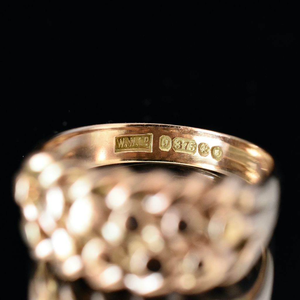 Vintage 9ct Rose Gold Two Row Keeper’ Ring