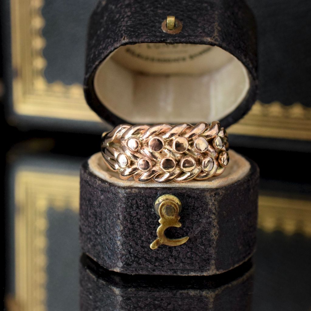 Vintage 9ct Rose Gold Two Row Keeper’ Ring