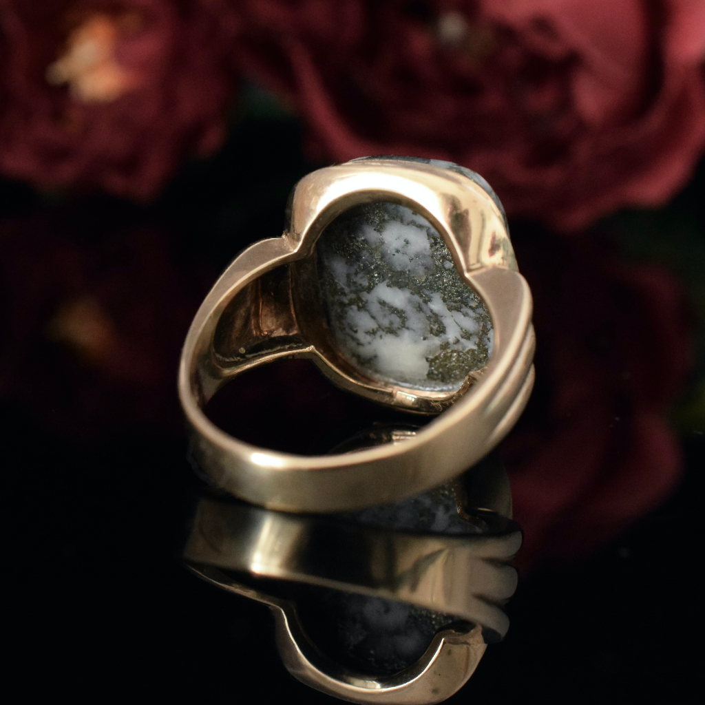 Vintage/Antique 10K Yellow Gold Silver In Quartz Ring