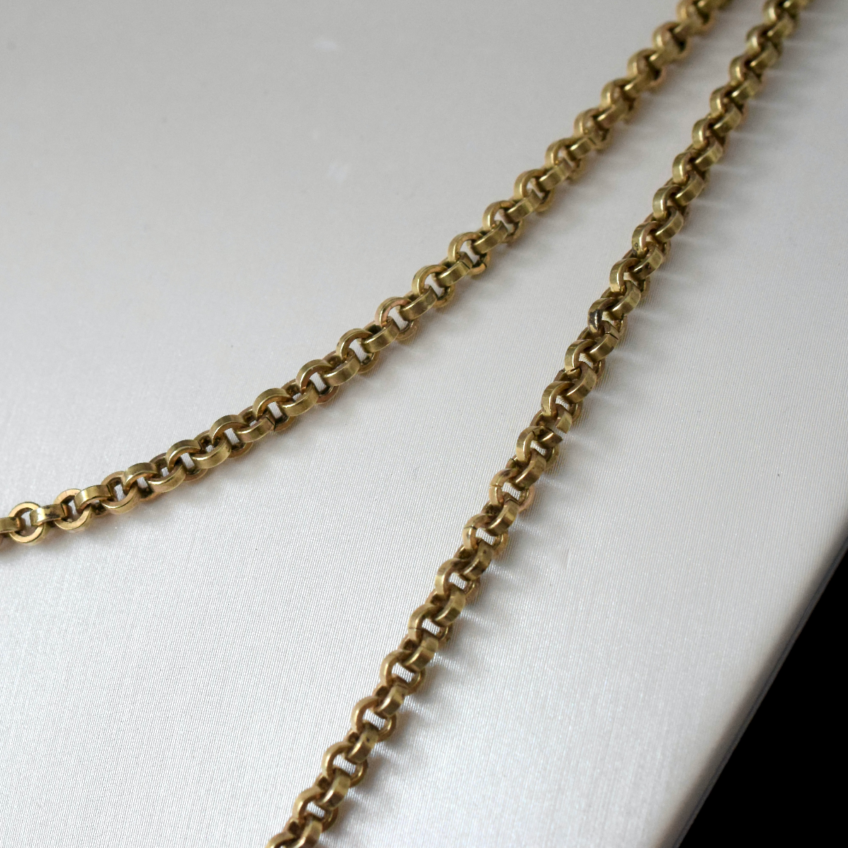 Antique ‘Rolled Gold’ Long Guard/Muff Chain Circa 1900