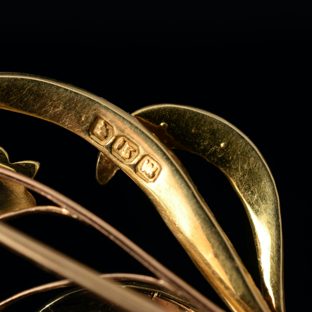 Antique Australian 15ct Yellow Gold Floral Spray Brooch By Willis and Sons Circa 1910