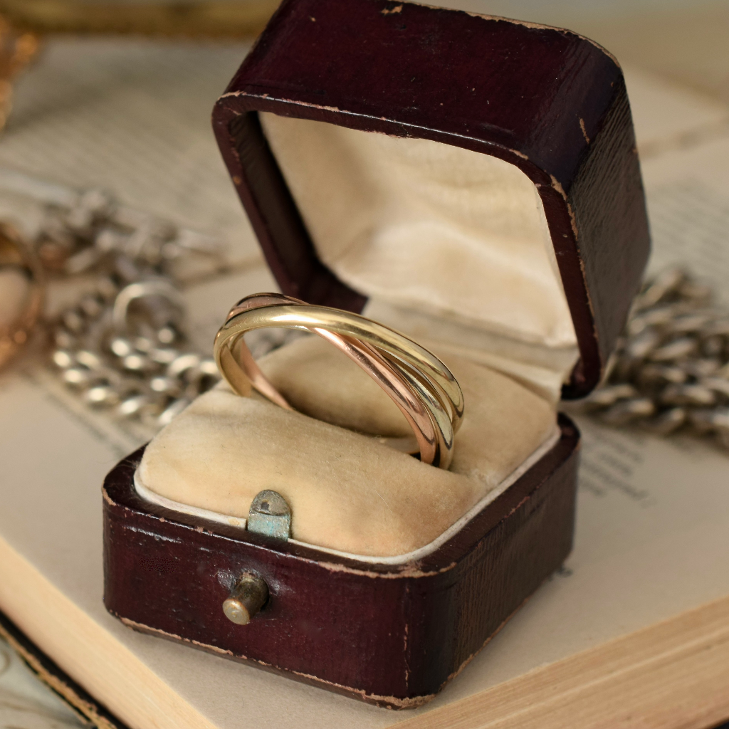 Modern 9ct Tri-Colour Russian Wedding / Trinity Ring