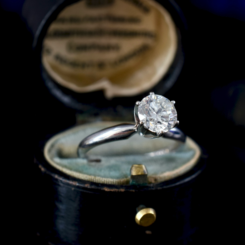 Modern 14ct White Gold Solitaire Diamond 0.90ct Ring Independent Valuation Included In Purchase For $7,500