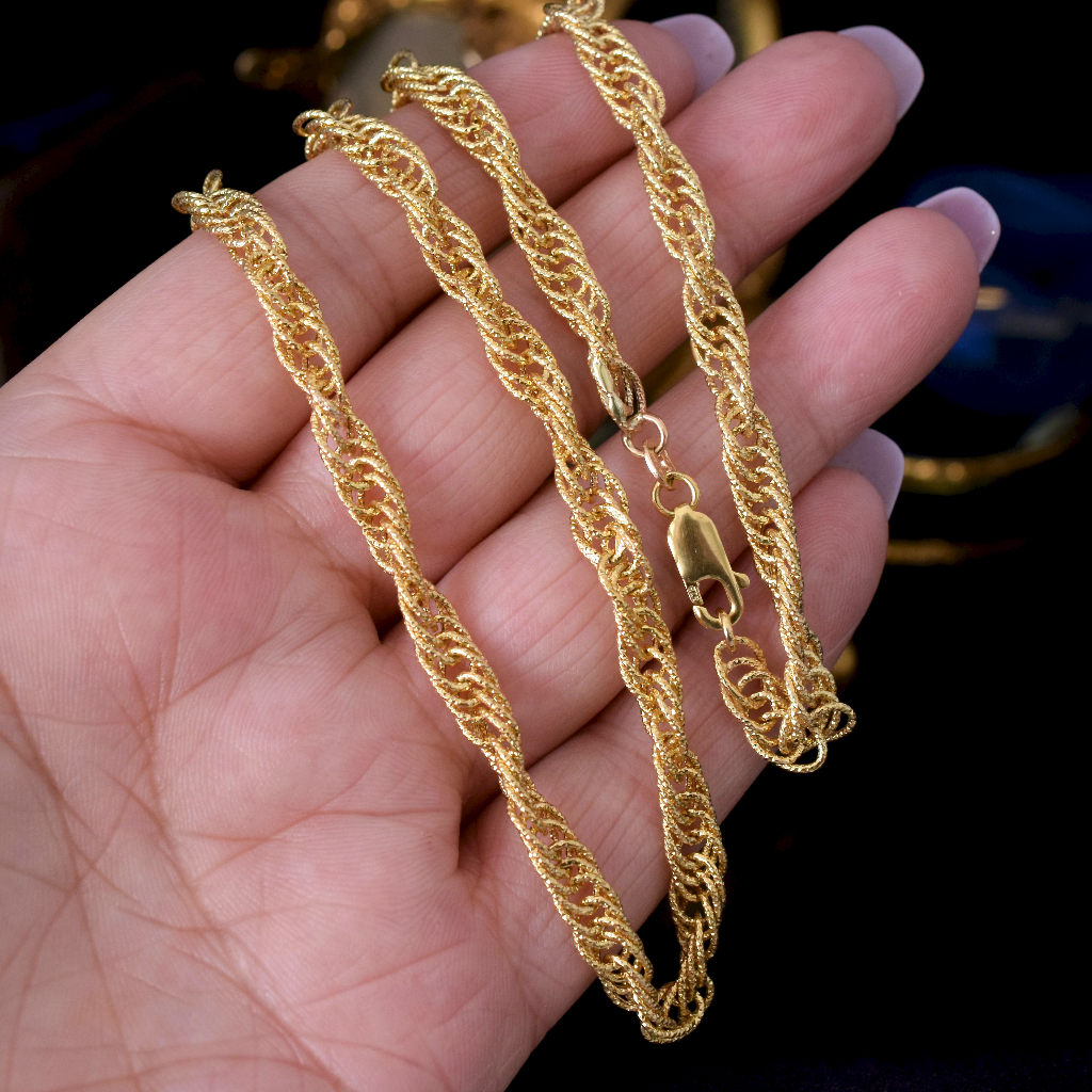 Modern Italian 9ct Yellow Gold Fancy Twist Chain