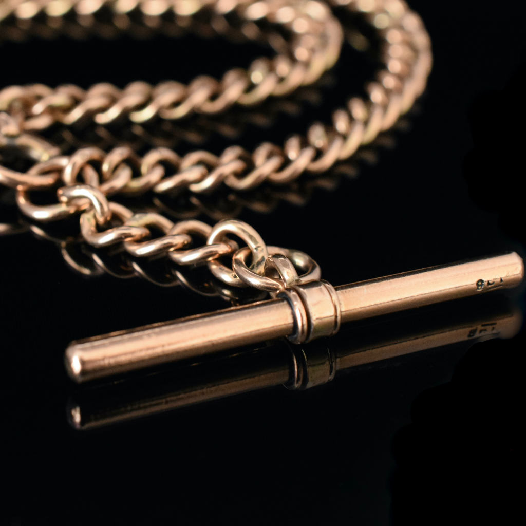 Antique 9ct Rose Gold Fob Watch Chain 37 grams