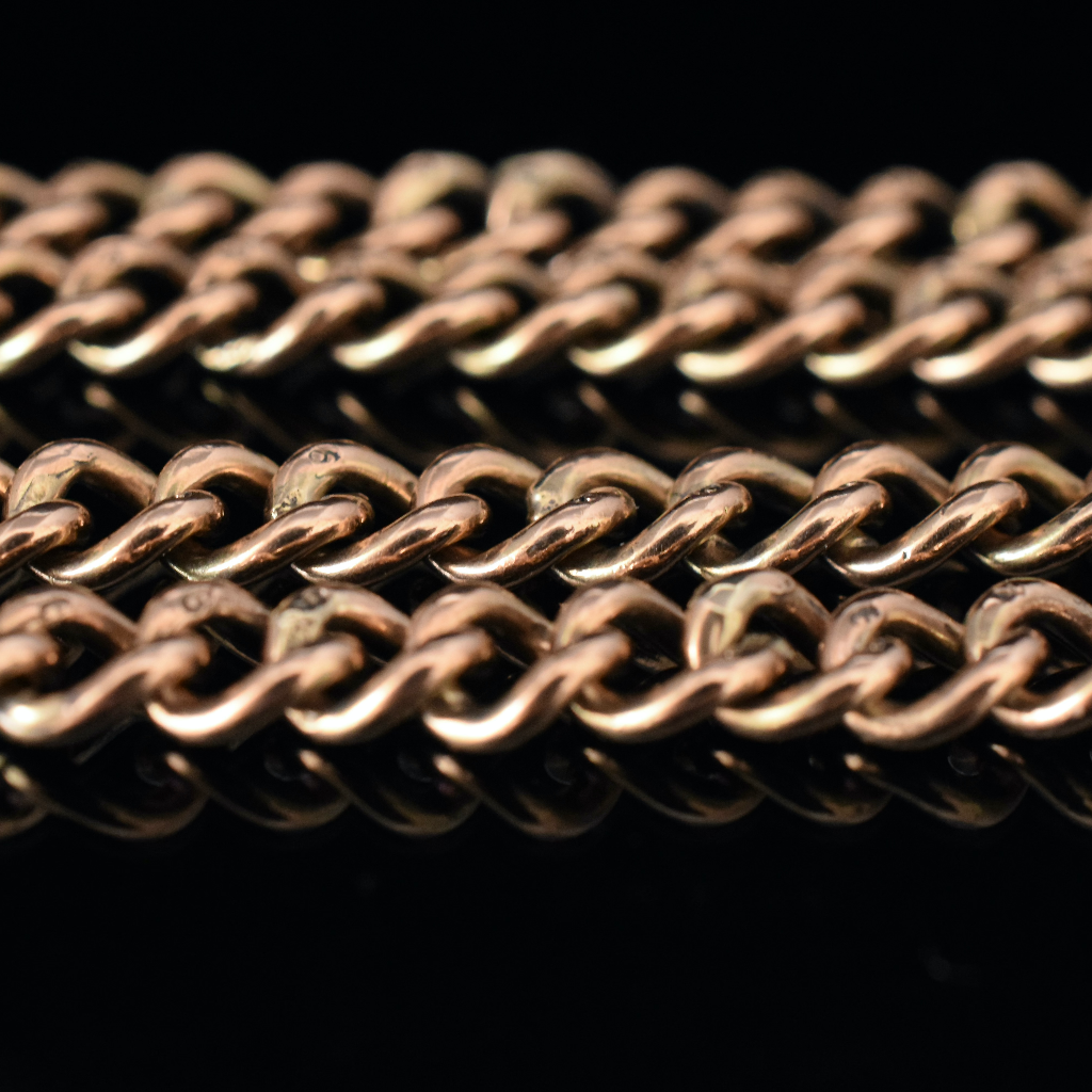 Antique 9ct Rose Gold Fob Watch Chain 37 grams