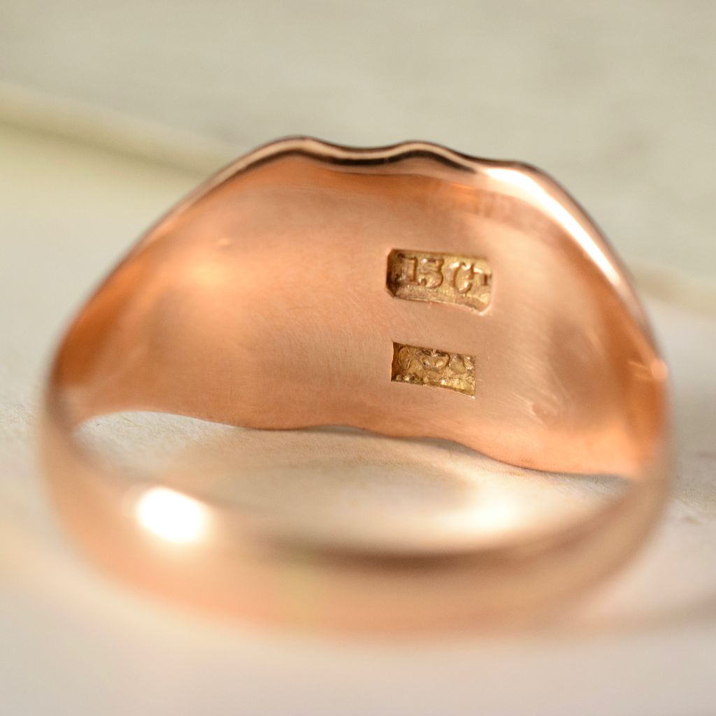 Antique Colonial Australian 15ct Gold Signet Ring Circa 1890