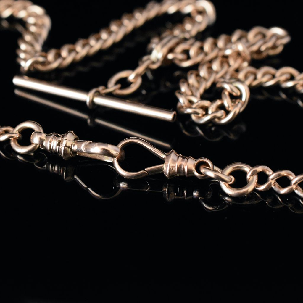 Antique 9ct Rose Gold Art Deco Albert Watch Chain 36.5 Grams