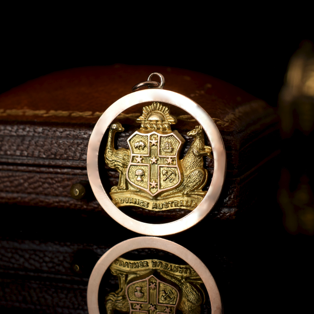 Antique Australia Willis and Sons 9ct ‘Advance Australia’ Pendant Circa 1908