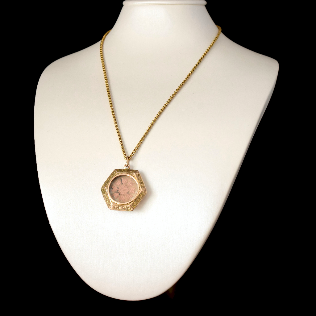 Antique Victorian-Edwardian 9ct Yellow Gold Enamel Photo Locket