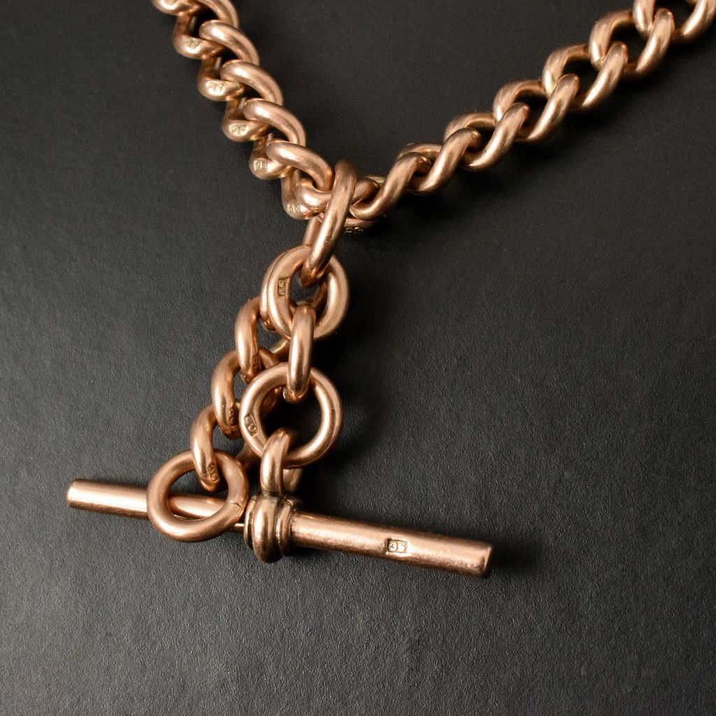Antique Australian 9ct Yellow Gold Double Albert Watch Chain 60 Grams Circa 1910