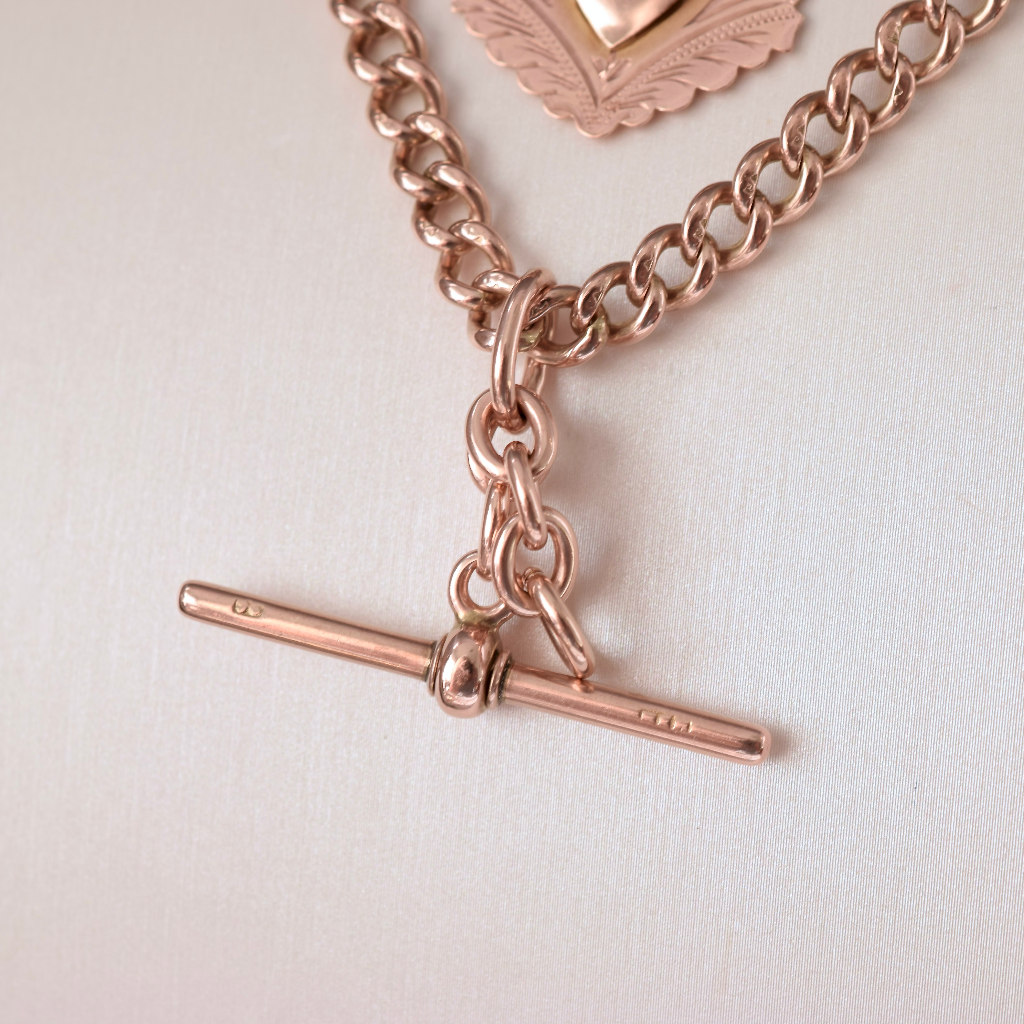 Antique Australian 9ct Rose Gold Double Albert Watch Chain Circa 1910