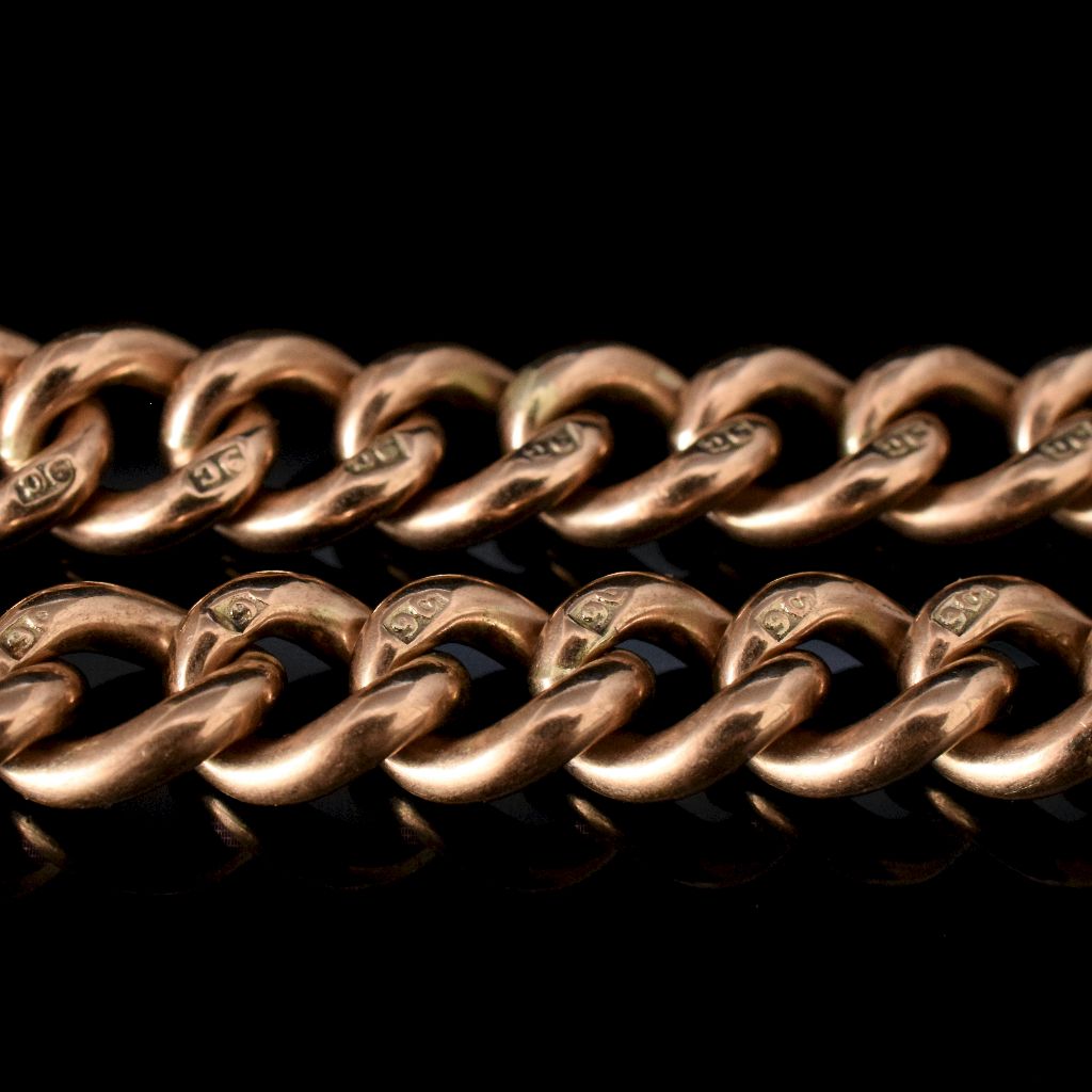 Antique Australian 9ct Yellow Gold Double Albert Watch Chain 60 Grams Circa 1910