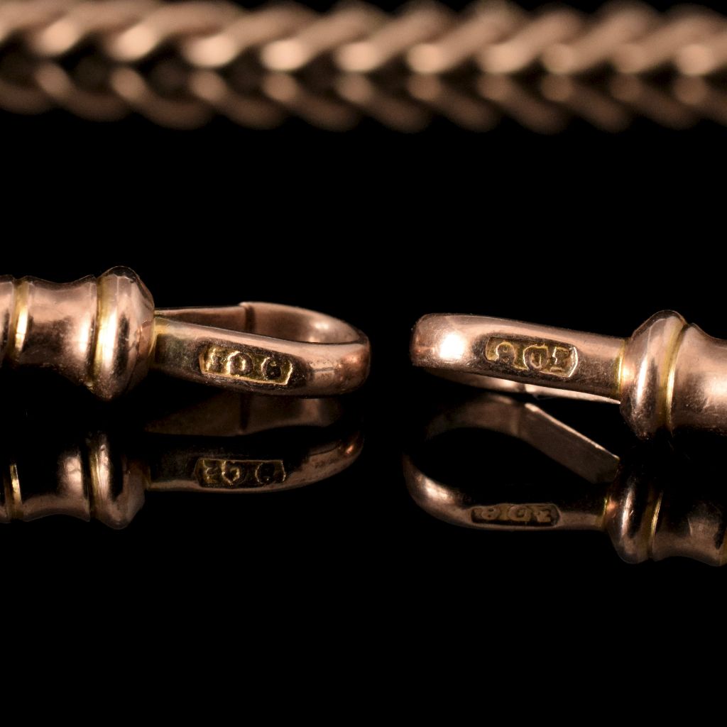 Antique Australian 9ct Yellow Gold Double Albert Watch Chain 60 Grams Circa 1910
