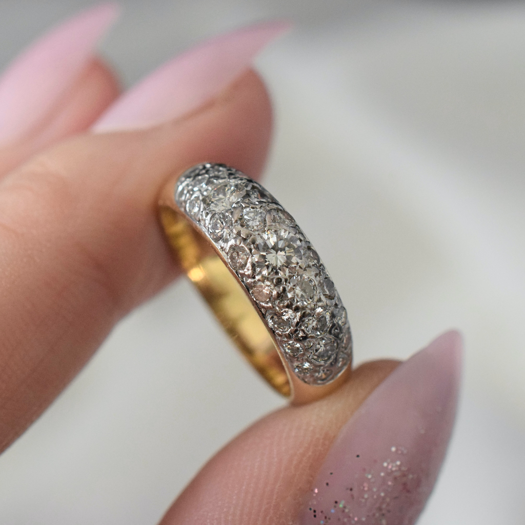 Modern 18ct Yellow Gold Diamond Set Band 1.00ct
