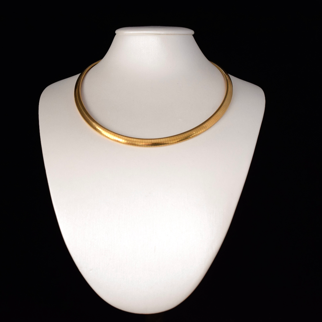 Modern 18ct Yellow Gold Italian Omega Collar Necklace 45 Grams