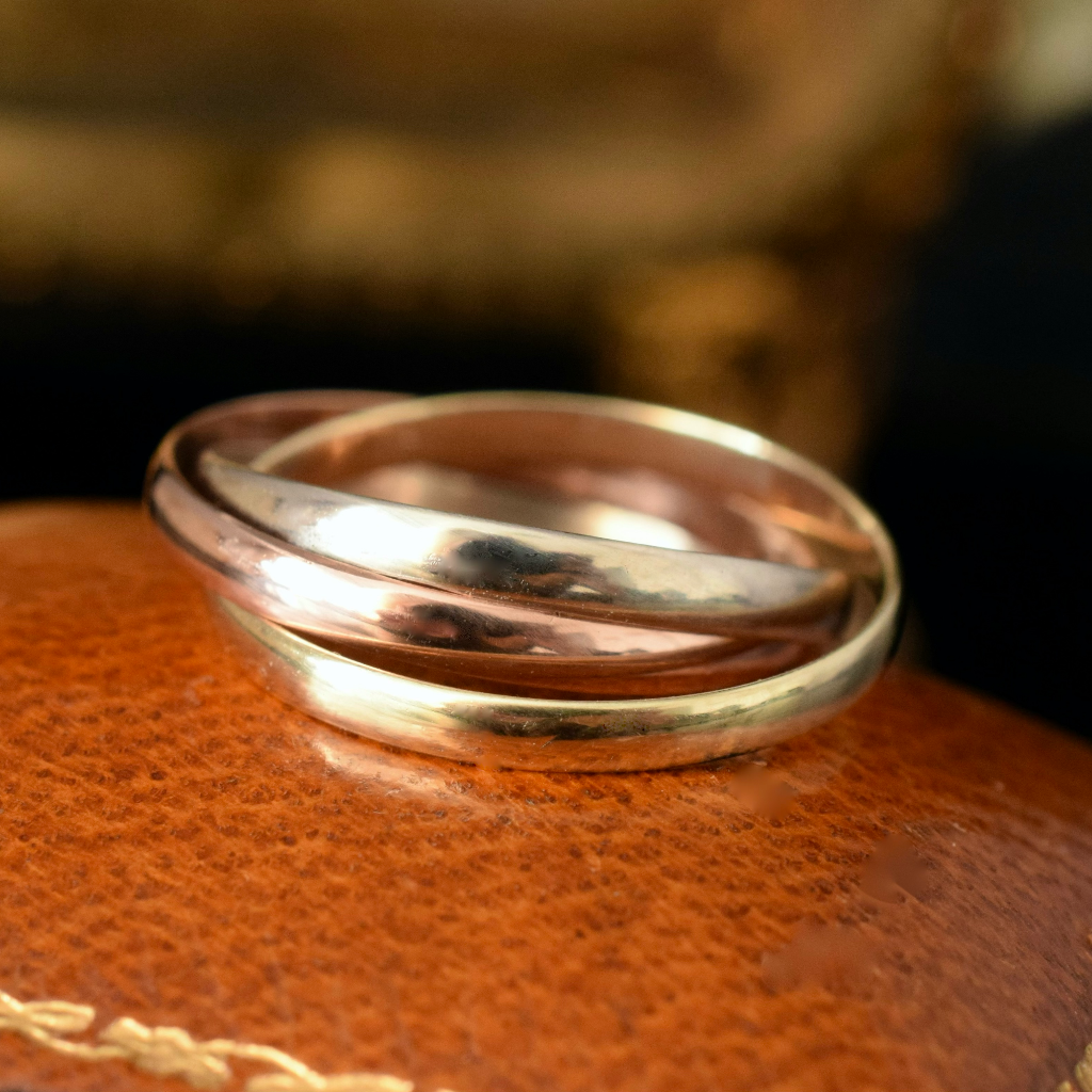 Modern 9ct Tri-Colour Russian Wedding / Trinity Ring